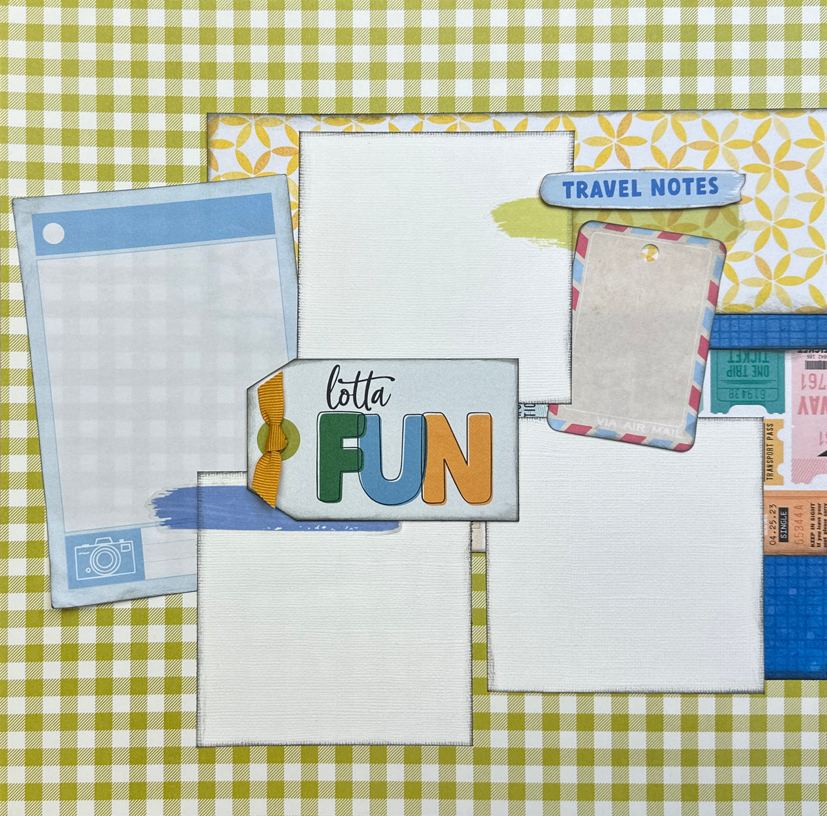 Lotta Fun, Travel themed 2 page Scrapbooking Layout Kit, DIY travel sc –  Crop-A-Latte