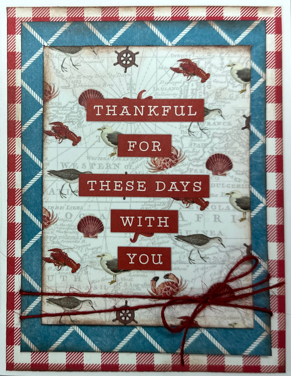 Ahoy Matey! General Coastal themed Card Making Set, 4 pack DIY, Card C