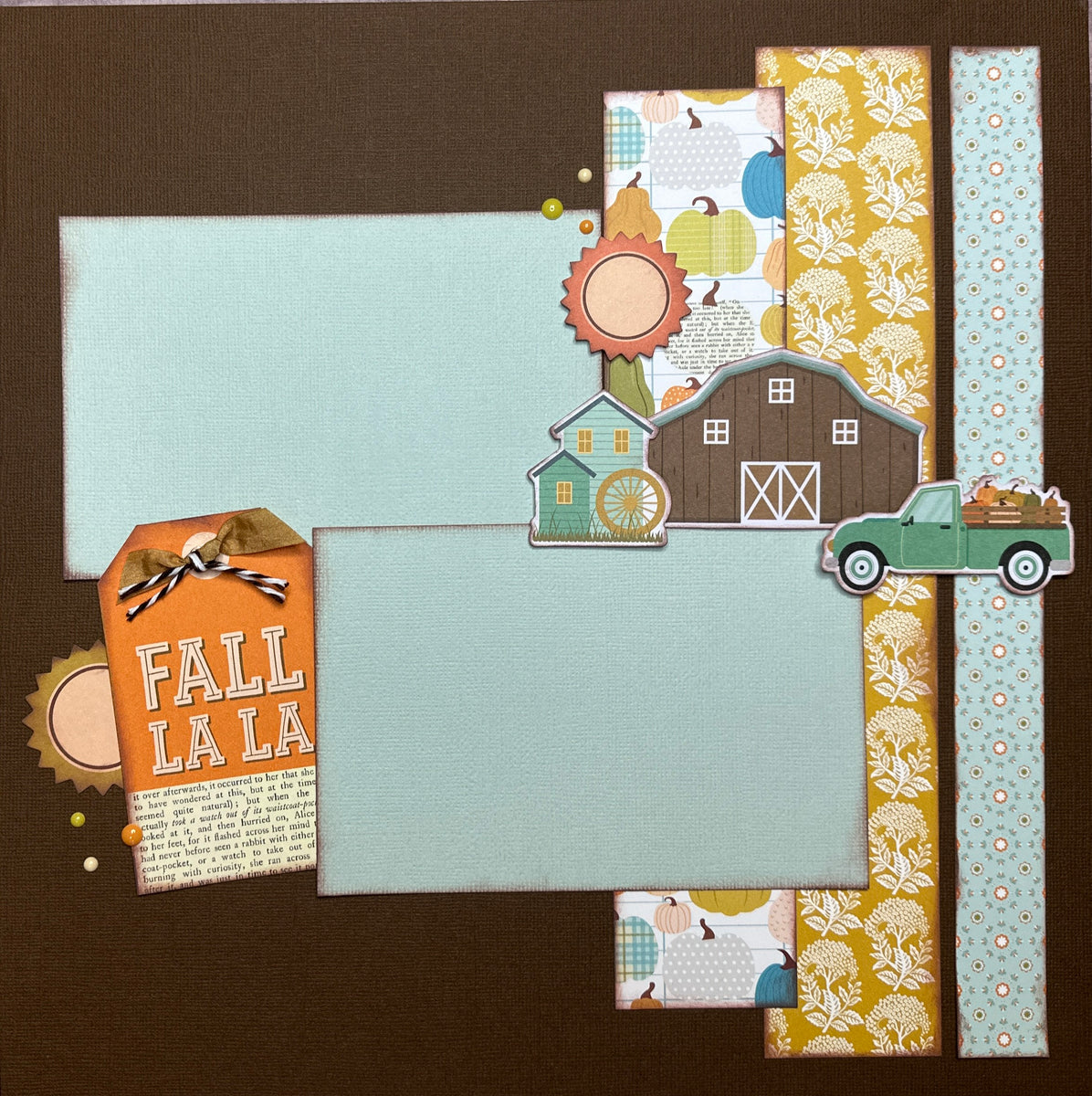 Fall La La, Fall Themed 2 Page Scrapbooking Layout Kit, fall diy craft –  Crop-A-Latte
