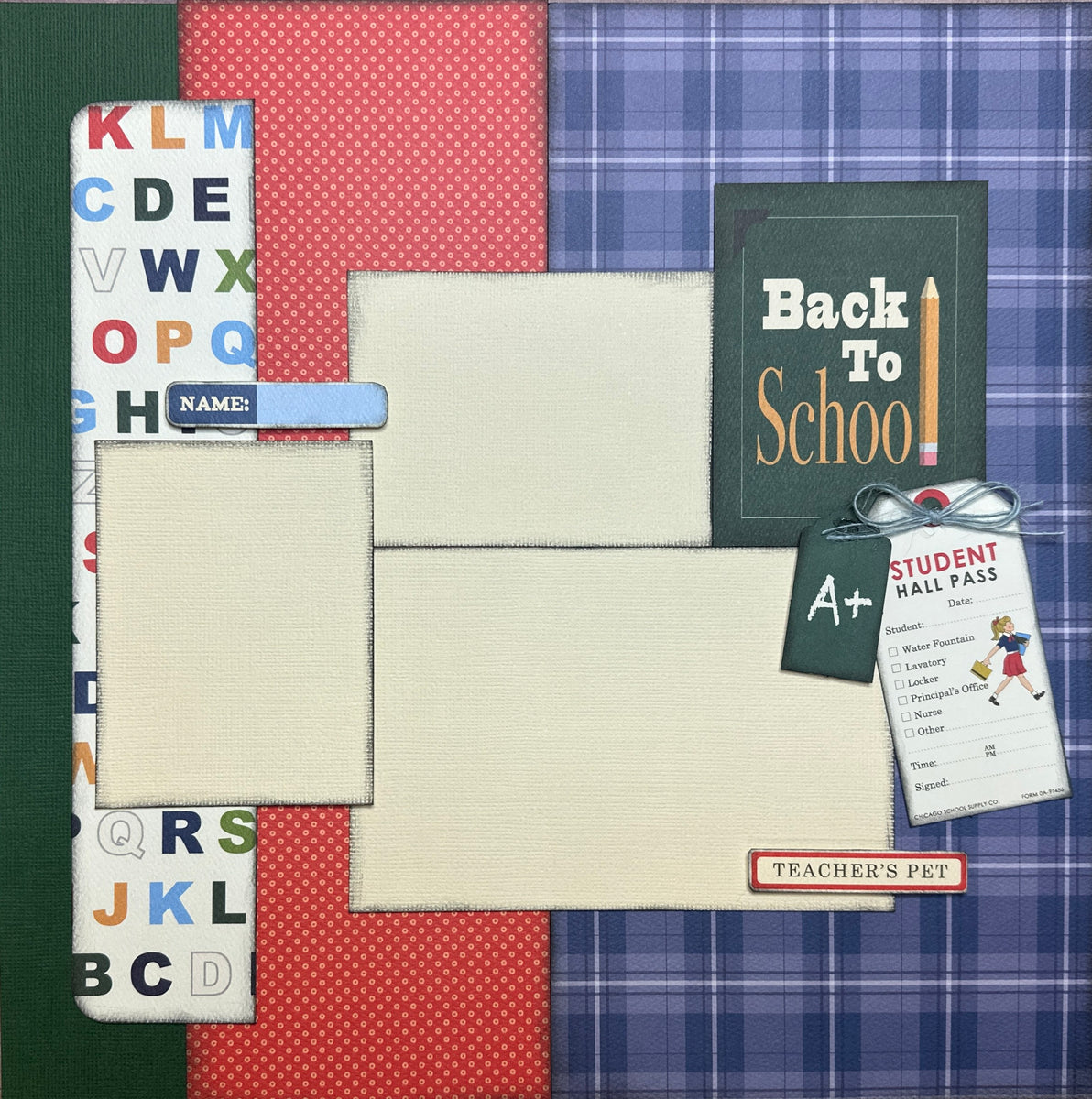 Homework Is Done, DIY School Themed Scrapbooking Kit, 2 page Scrapbook –  Crop-A-Latte