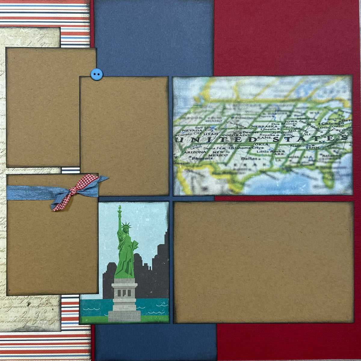 USA - We The People,Travel themed 2 page Scrapbooking Layout Kit, DIY –  Crop-A-Latte