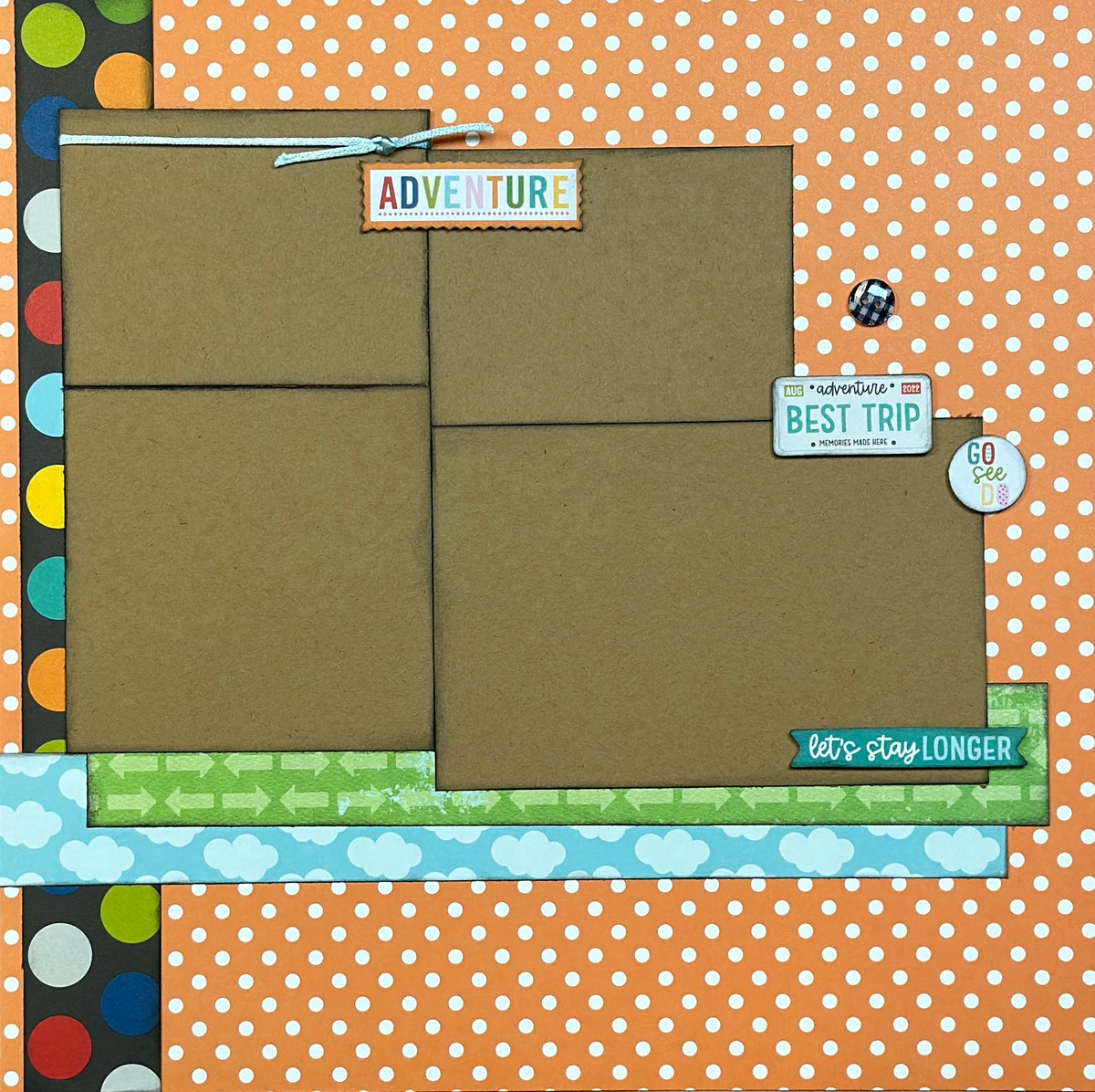 Adventure - All Packed Up, Travel themed 2 page Scrapbooking