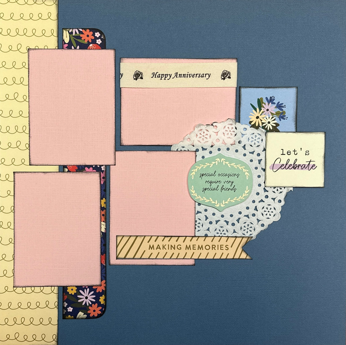 Happy Anniversary - Let's Celebrate, Anniversary Themed 2 Page Scrapbo ...