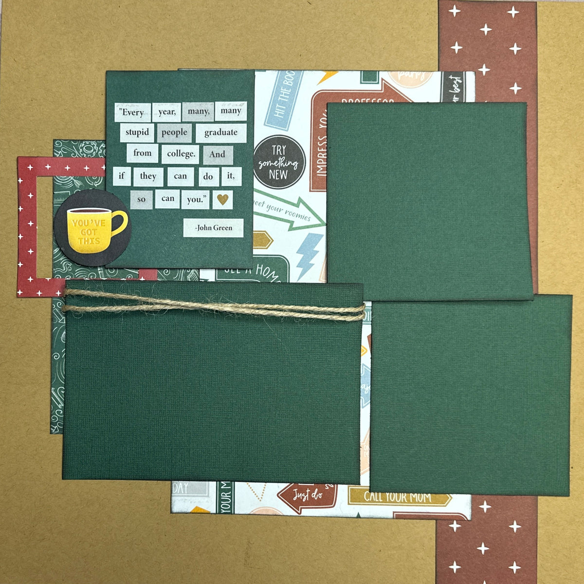 Broke College Kid, College Themed DIY Scrapbooking Kit, 2 page Scrapbo –  Crop-A-Latte