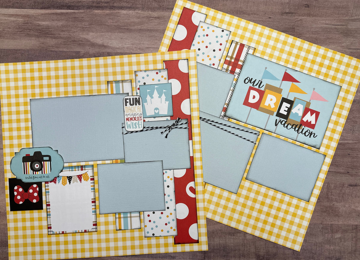 Smiles From Ear To Ear, Disney Inspired 2 page Scrapbooking layout Kit, DIY  Disney craft