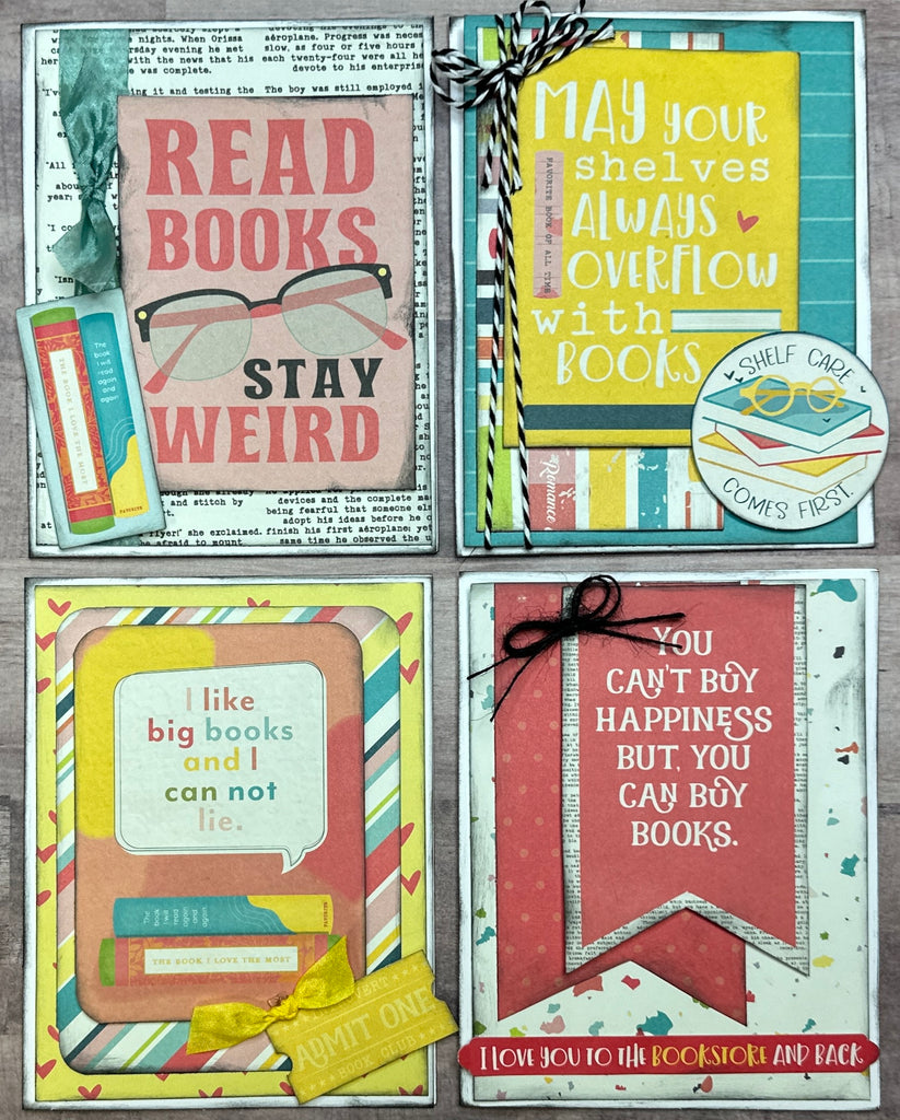 Read Books and Stay Weird, General Card Making Set, 4 pack DIY Card Kit, Card Craft DIY