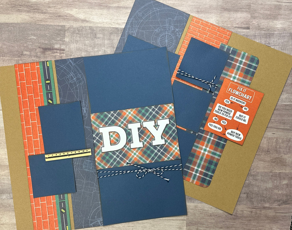 DIY - Fix It Flowchart, Home / House repair themed  2 Page Scrapbooking Layout Kit, General Scrapbooking Kits