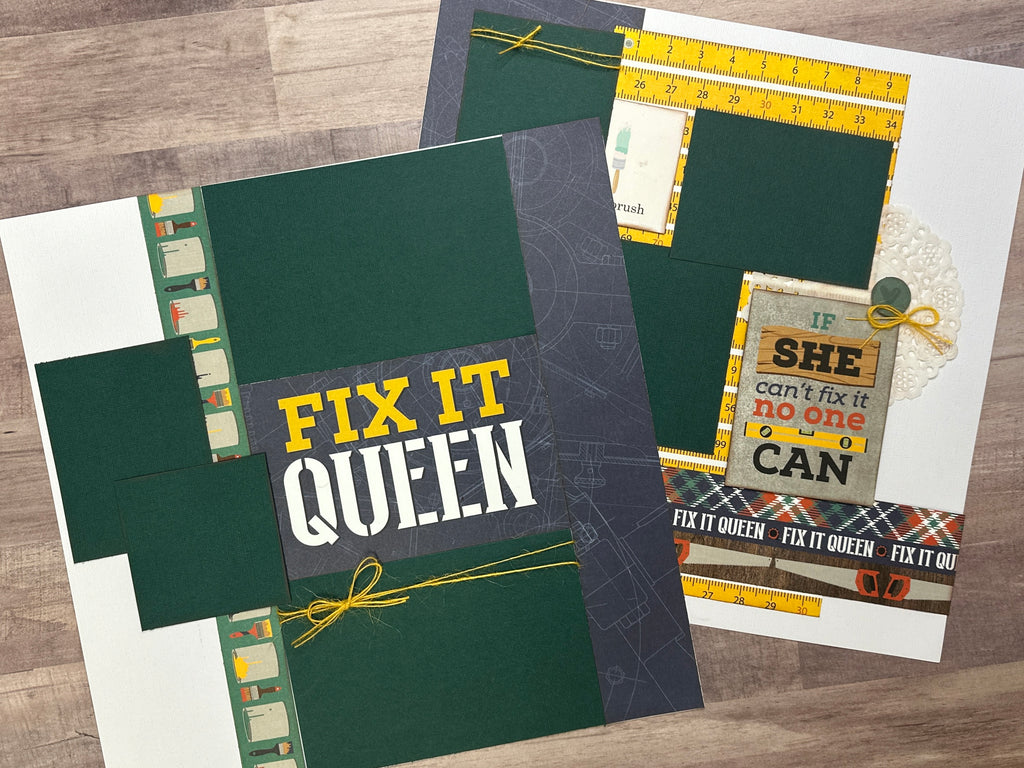 Fix It Queen, Home / House repair themed  2 Page Scrapbooking Layout Kit, General Scrapbooking Kits