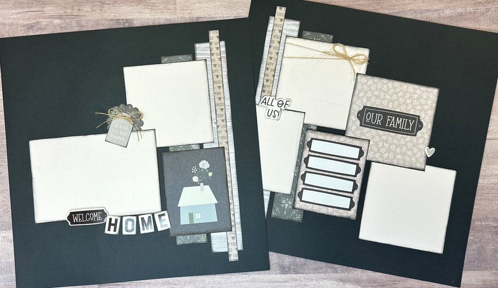 Welcome Home, Family themed  2 Page Scrapbooking Layout Kit, General Scrapbooking Kits