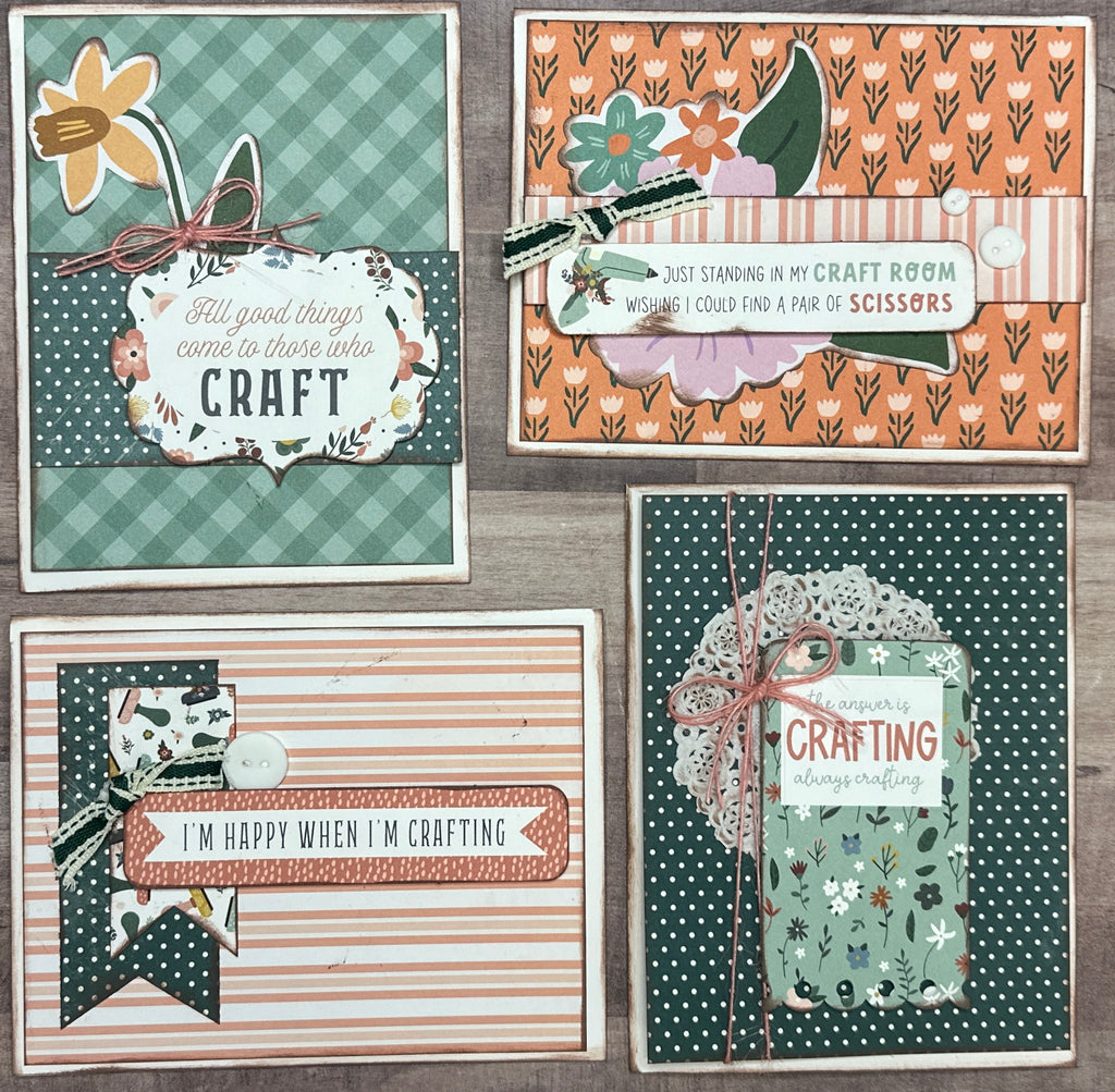 All Good Things Come To Those Who Craft, Crafting Themed Card Making Set, 4 pack DIY, Card Craft DIY, general greeting card kit