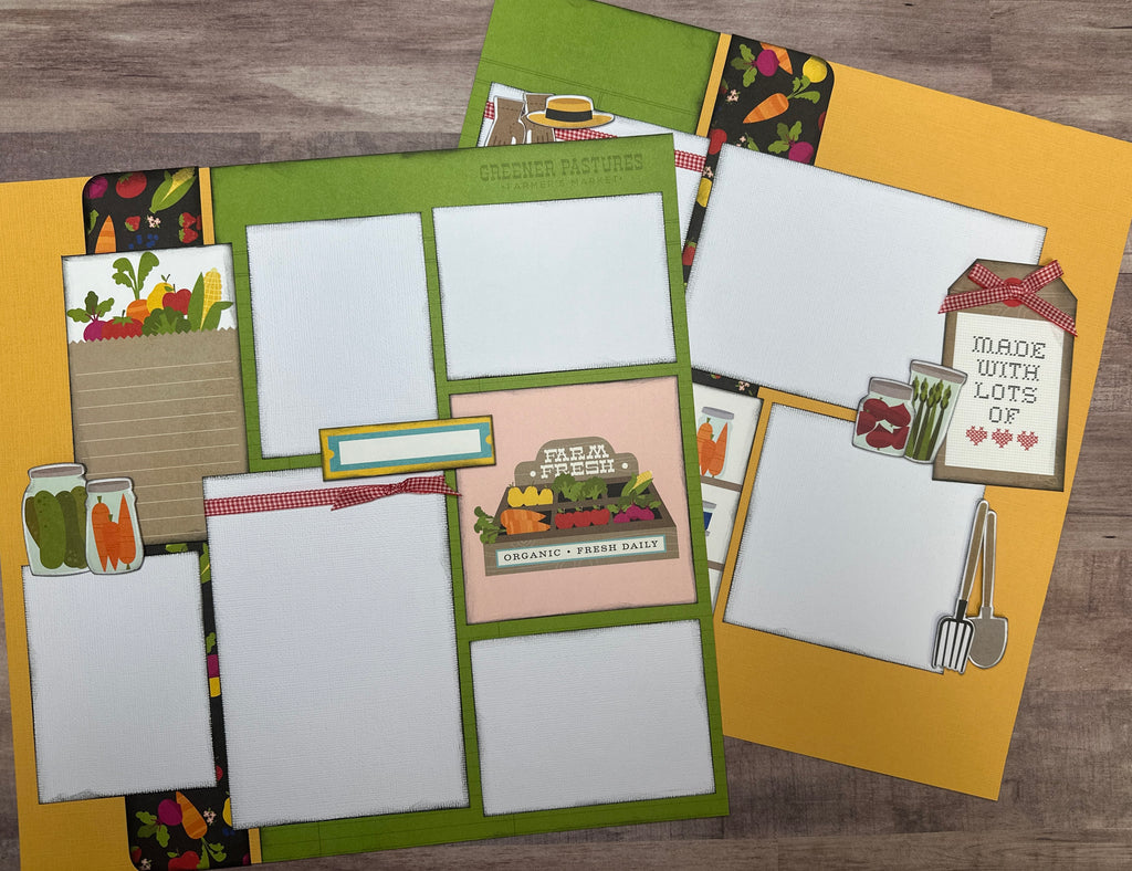 Happiness Is Home Grown, Farmhouse themed, 2 Page DIY Scrapbooking Layout Kit, farm / Fair craft kit, Simple Stories Homegrown