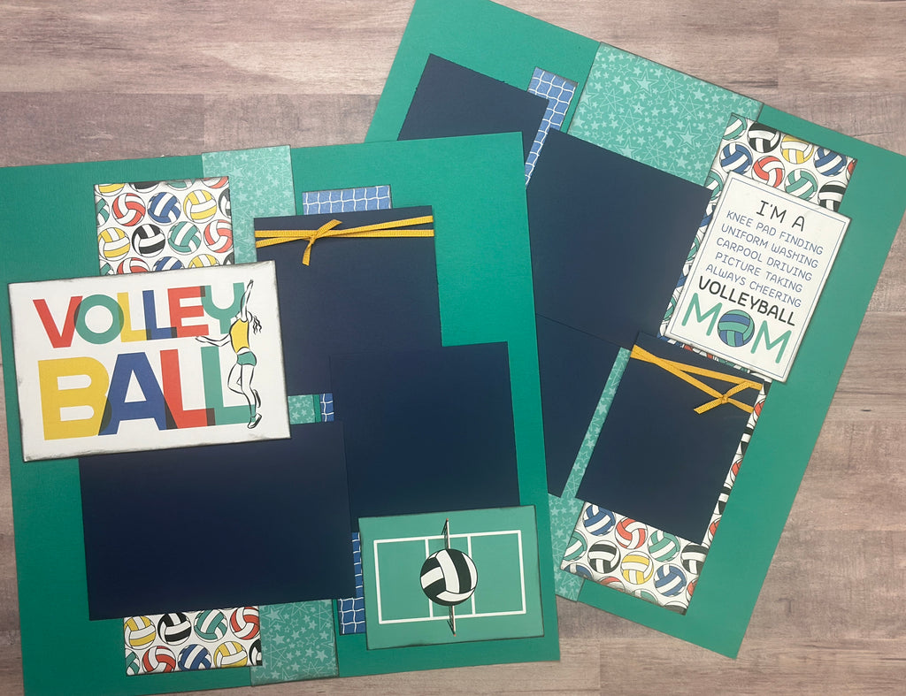 Volleyball Mom,  Volleyball themed 2 page Scrapbooking layout kit , DIY Volleyball craft kit, DIY