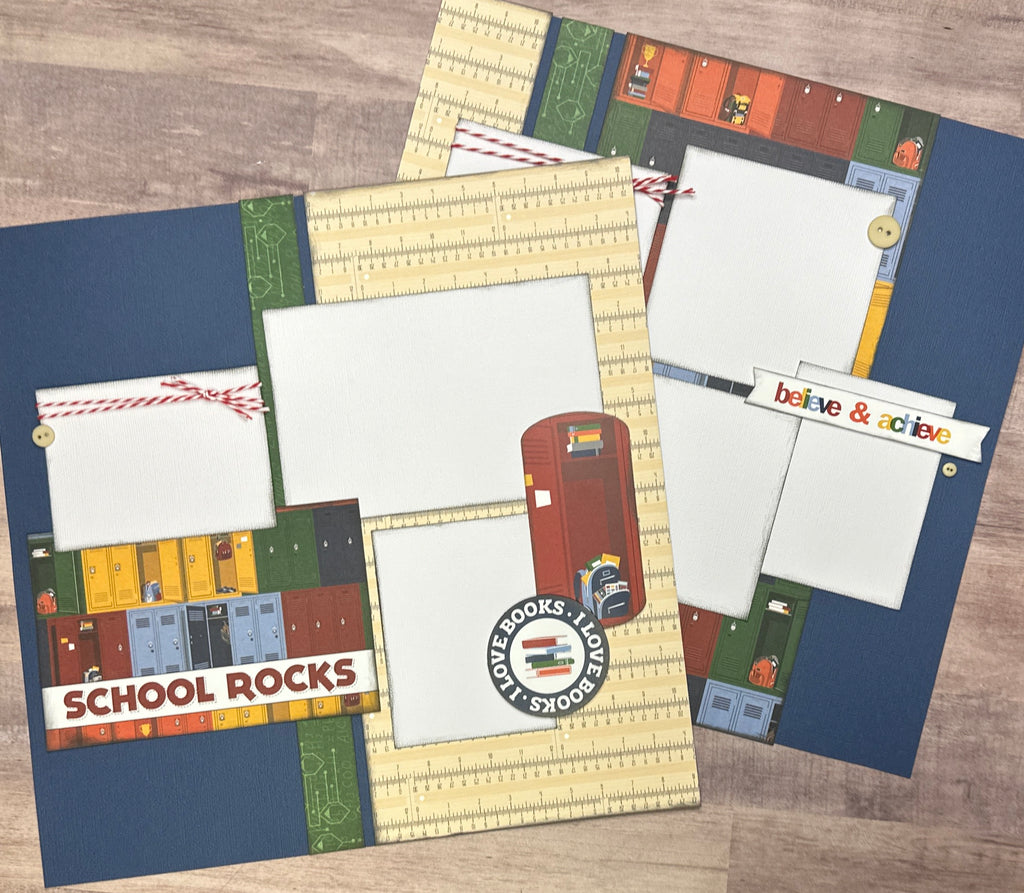 Smarty Pants - School Rocks,  School Themed DIY Scrapbook Kit, 2 page Scrapbooking layout kit, School themed diy craft kit