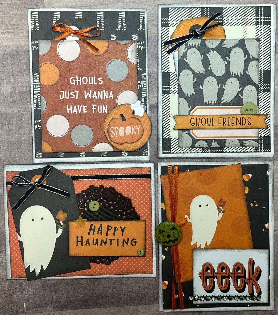 Ghouls Just Want To Have Fun Halloween - 4 pack DIY Card Kit Halloween Card Craft DIY, Simple Stories FaBOOlous