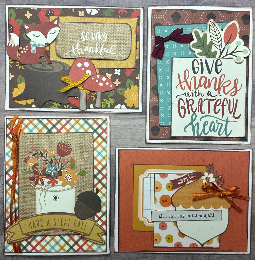 Fall - Elujah DIY Card Making Kit, Fall themed Card Kit,  4 pack DIY Card Kit Fall Card Craft DIY