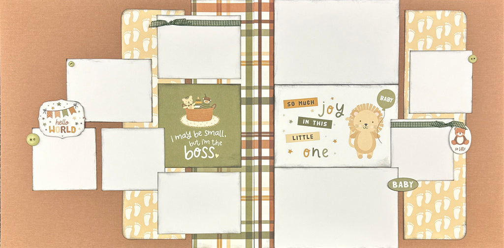 So Much Joy In This Little One, Baby Themed 2 page Scrapbooking Layout Kit, baby craft kit, baby diy craft, photoplay