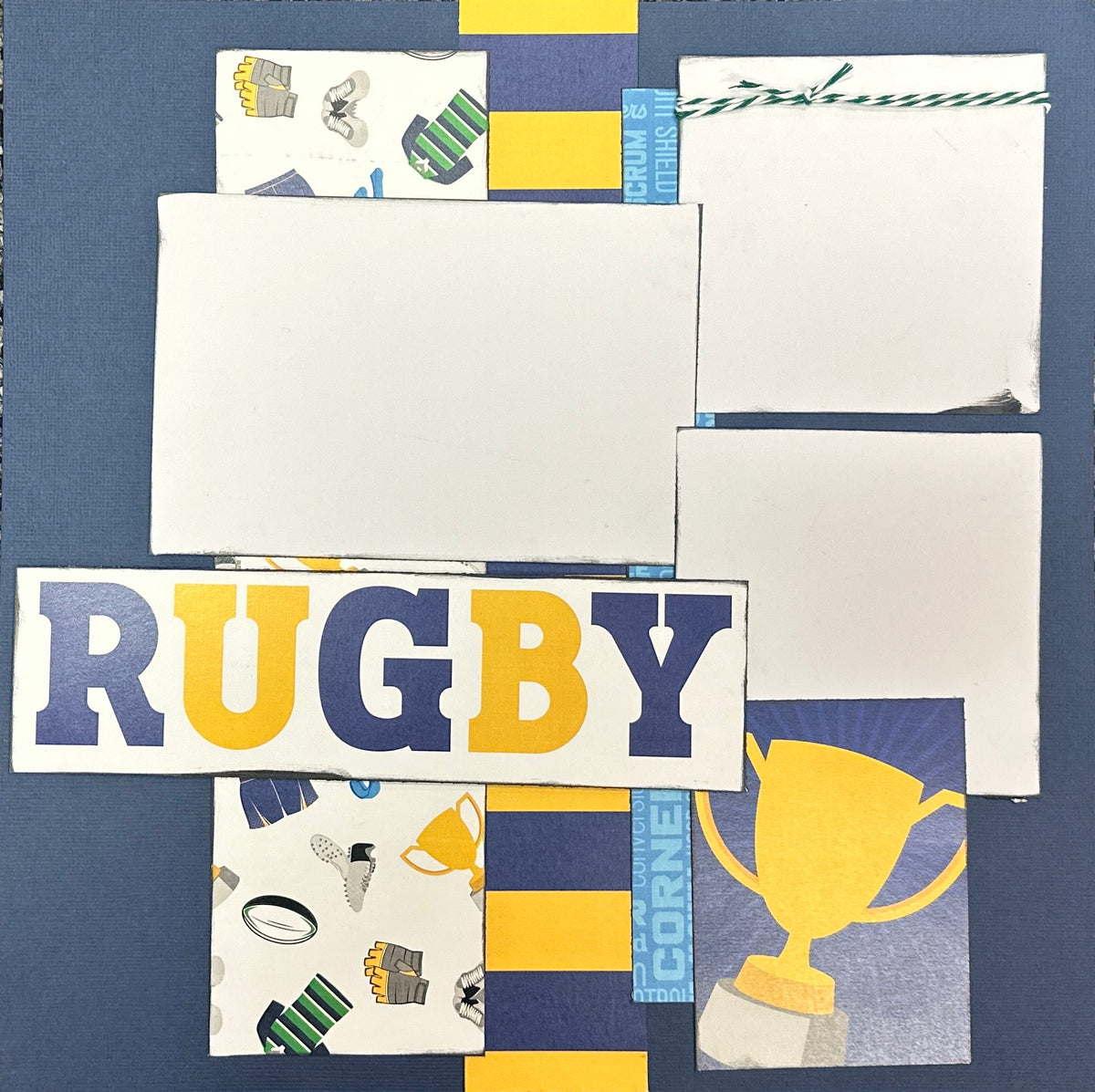 Rugby Mom, Rugby Themed 2 page Scrapbooking Layout Kit, DIY Rugby craf ...