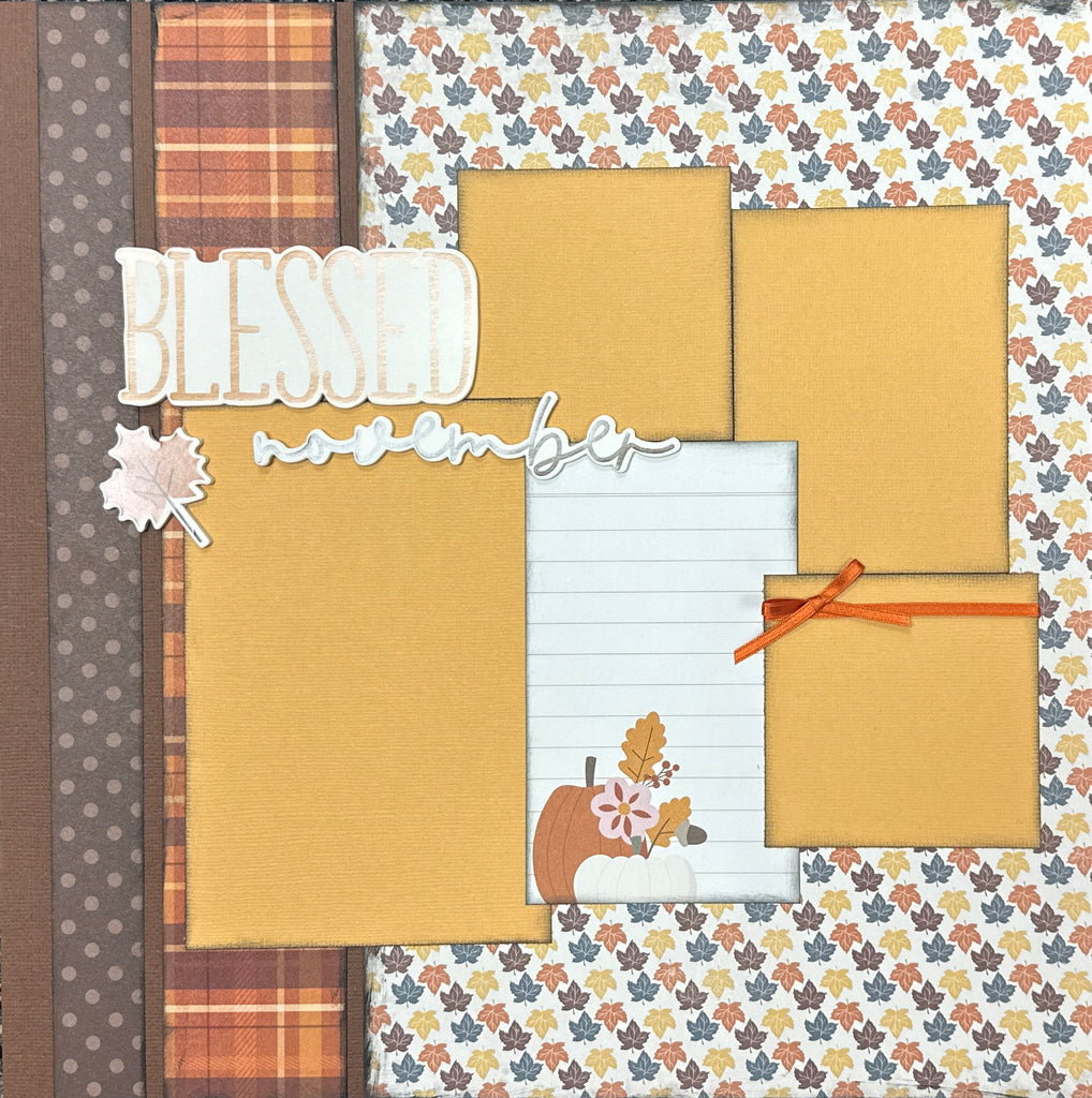 Blessed November, Fall / Autumn Themed 2 Page Scrapbooking Layout Kit ...