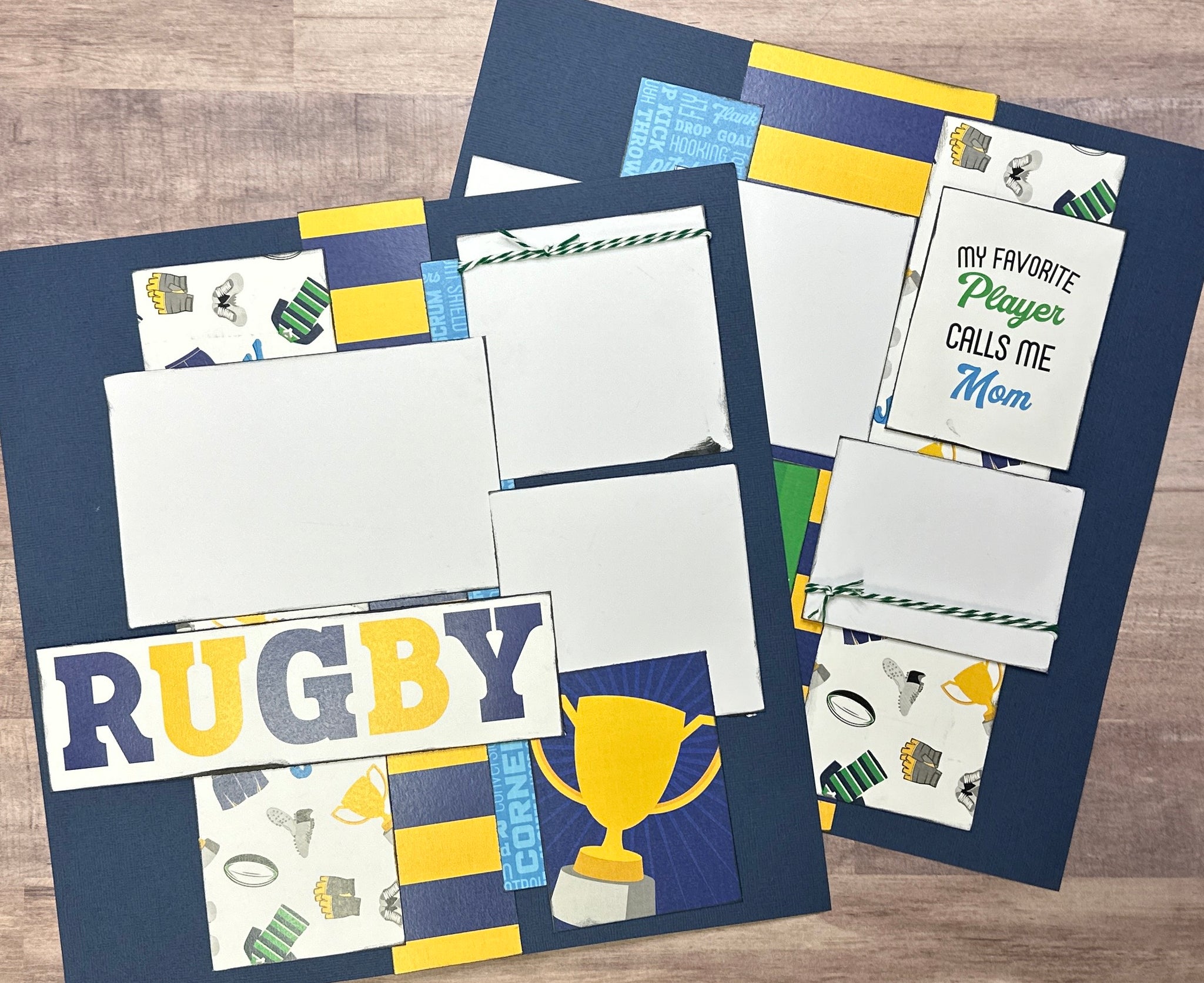 Rugby Mom, Rugby Themed 2 page Scrapbooking Layout Kit, DIY Rugby craf ...