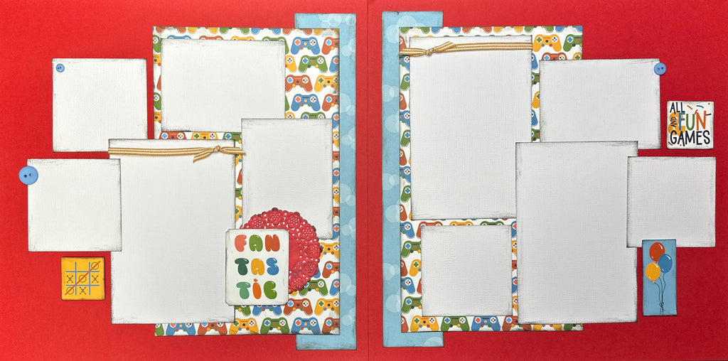 All Fun and Games - Fantastic - Kid Themed 2 page Scrapbooking Layout ...