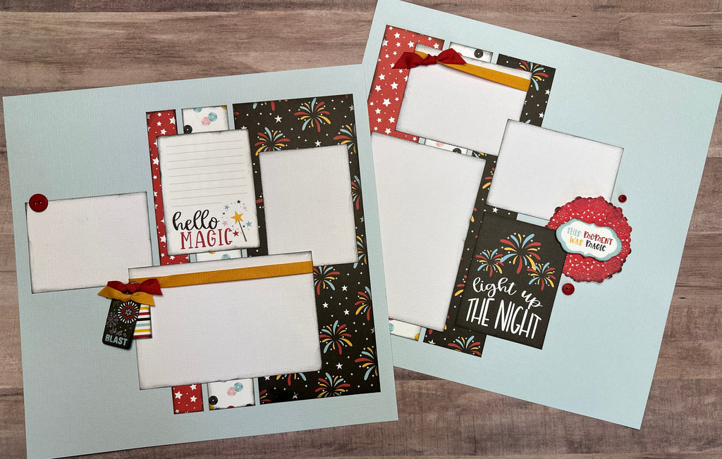 Hello Magic - What A Blast, Disney Inspired 2 page Scrapbooking layout Kit, DIY Disney craft