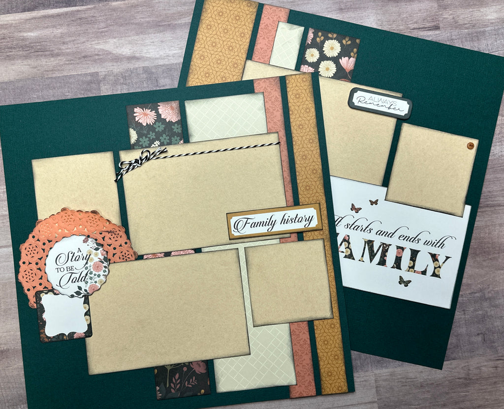 A Story To Be Told, General Family Themed 2 page DIY scrapbooking kit, Echo Park Family