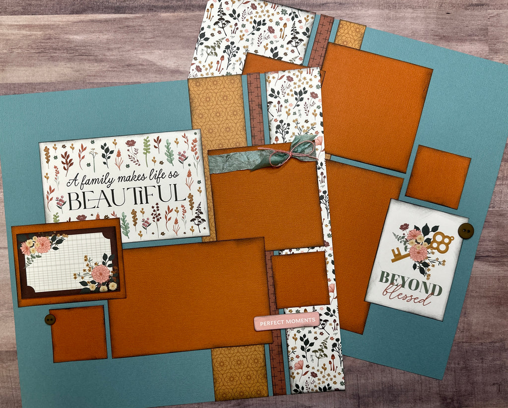 A Family Makes Life So Beautiful, General Family Themed 2 page DIY scrapbooking kit, Echo Park Family