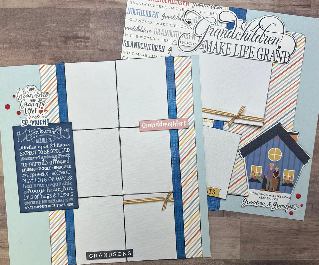 Grandparent Rules, Family Themed DIY Scrapbook Kit, 2 page DIY Craft Kit, Grandparents craft (Copy)