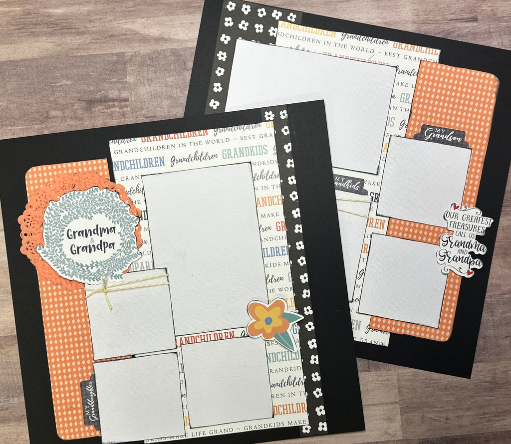 Grandma And Grandpa, Family Themed DIY Scrapbook Kit, 2 page DIY Craft Kit, Grandparents craft