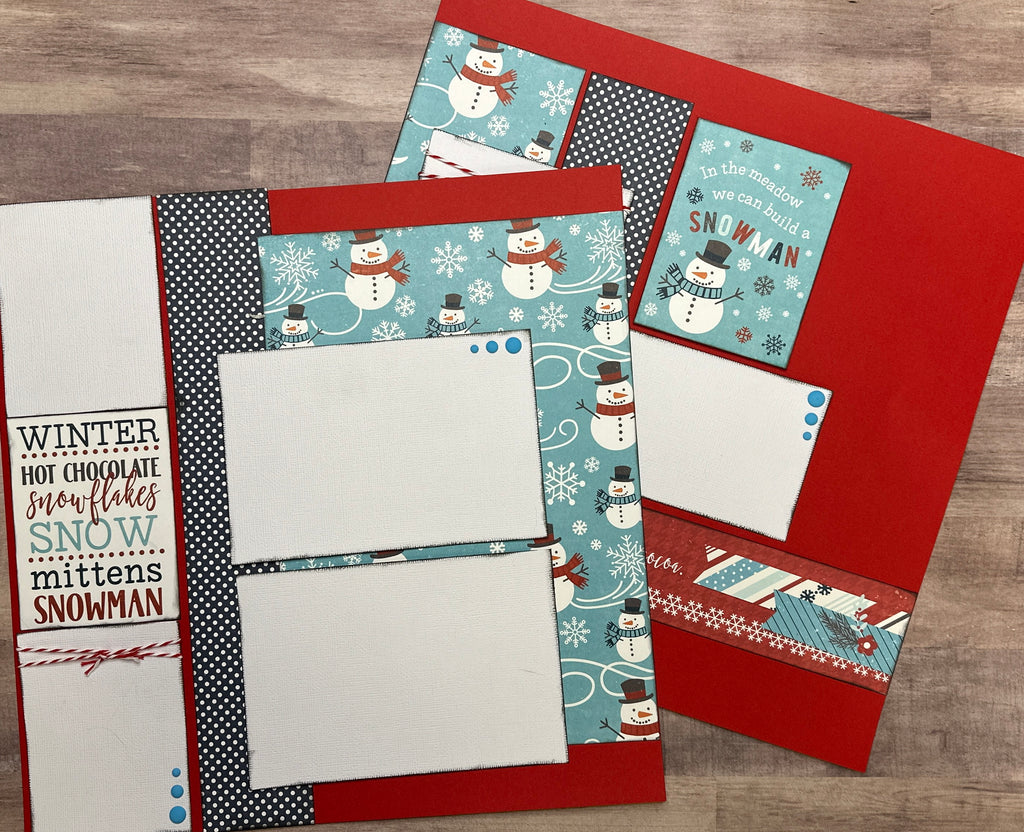 Winter - Cold, Cozy Nights, Warm Blankets and Hot Cocoa, Winter and Snow themed 2 Page Scrapbooking Layout Kit, Scrapbooking Pages winter diy craft kit