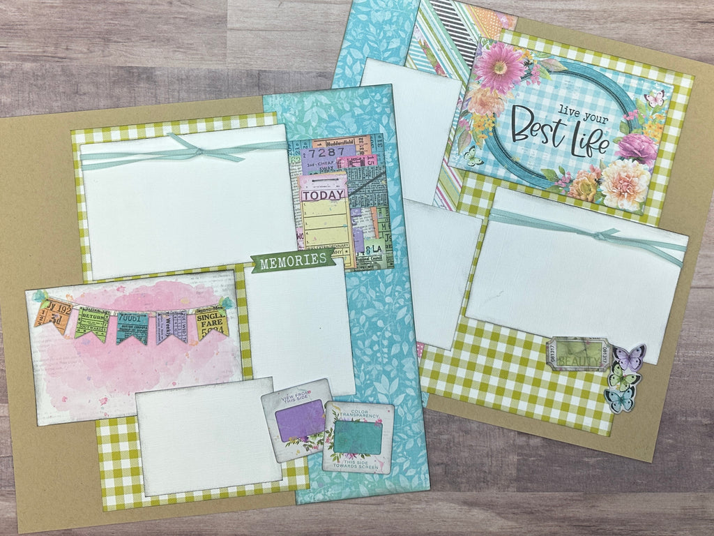 Live Your Best Life, General themed DIY 2 Page Scrapbooking Layout Kit, Simple Vintage Simple Stories