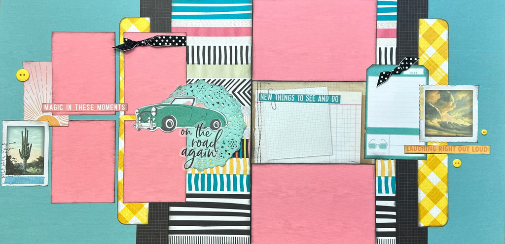 On The Road Again, Travel themed 2 page Scrapbooking Layout Kit, DIY t –  Crop-A-Latte
