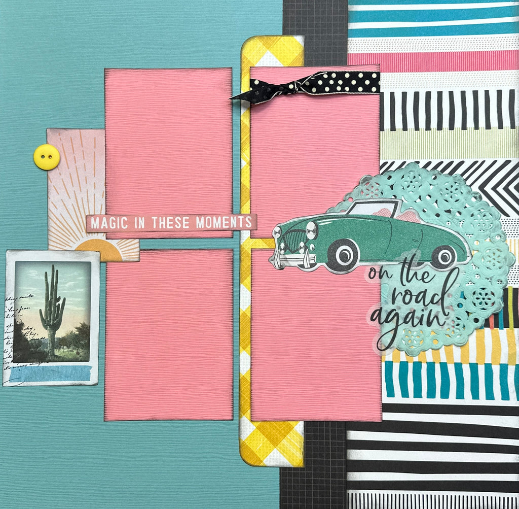 On The Road Again, Travel themed 2 page Scrapbooking Layout Kit, DIY t –  Crop-A-Latte