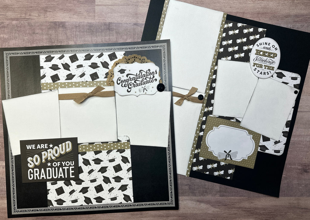 We Are So Proud Of You Graduate, Graduation Themed 2 page scrapbooking kit, DIY scrapbooking kit