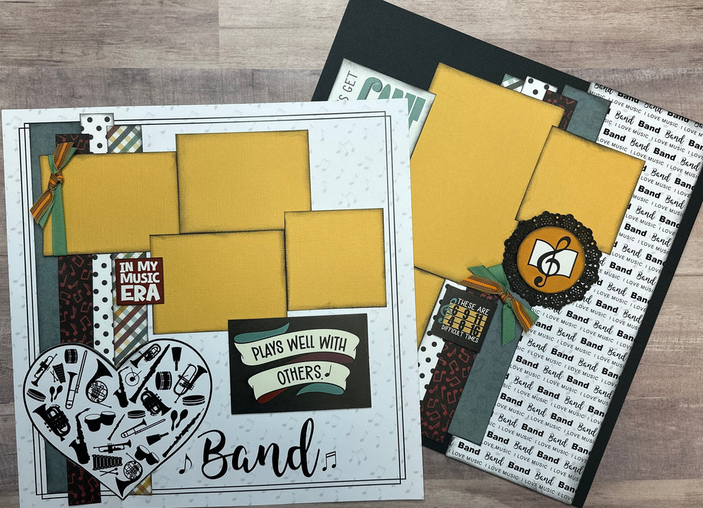 Band - In My Music Era, Band/Music Themed 2 Page do it yourself Scrapbooking Layout Kit, diy craft kit music