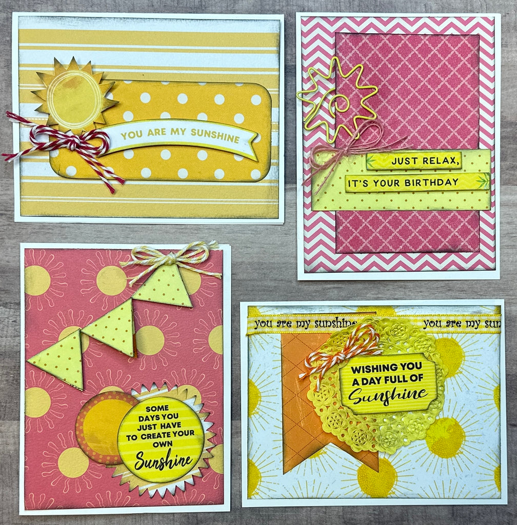 You Are My Sunshine, General Themed Card Kit,  4 pack DIY Card Kit, Card Craft DIY