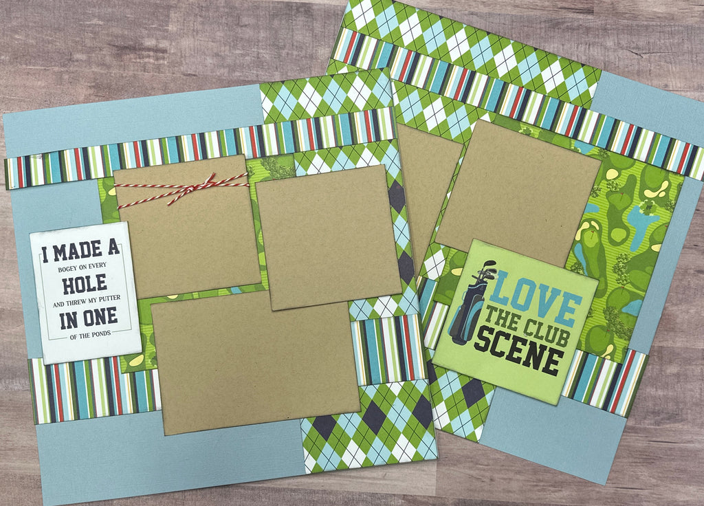 I Made A Hole In One, Golf themed DIY 2 Page Scrapbooking Layout Kit, Golf Craft Kit, DIY Craft kits