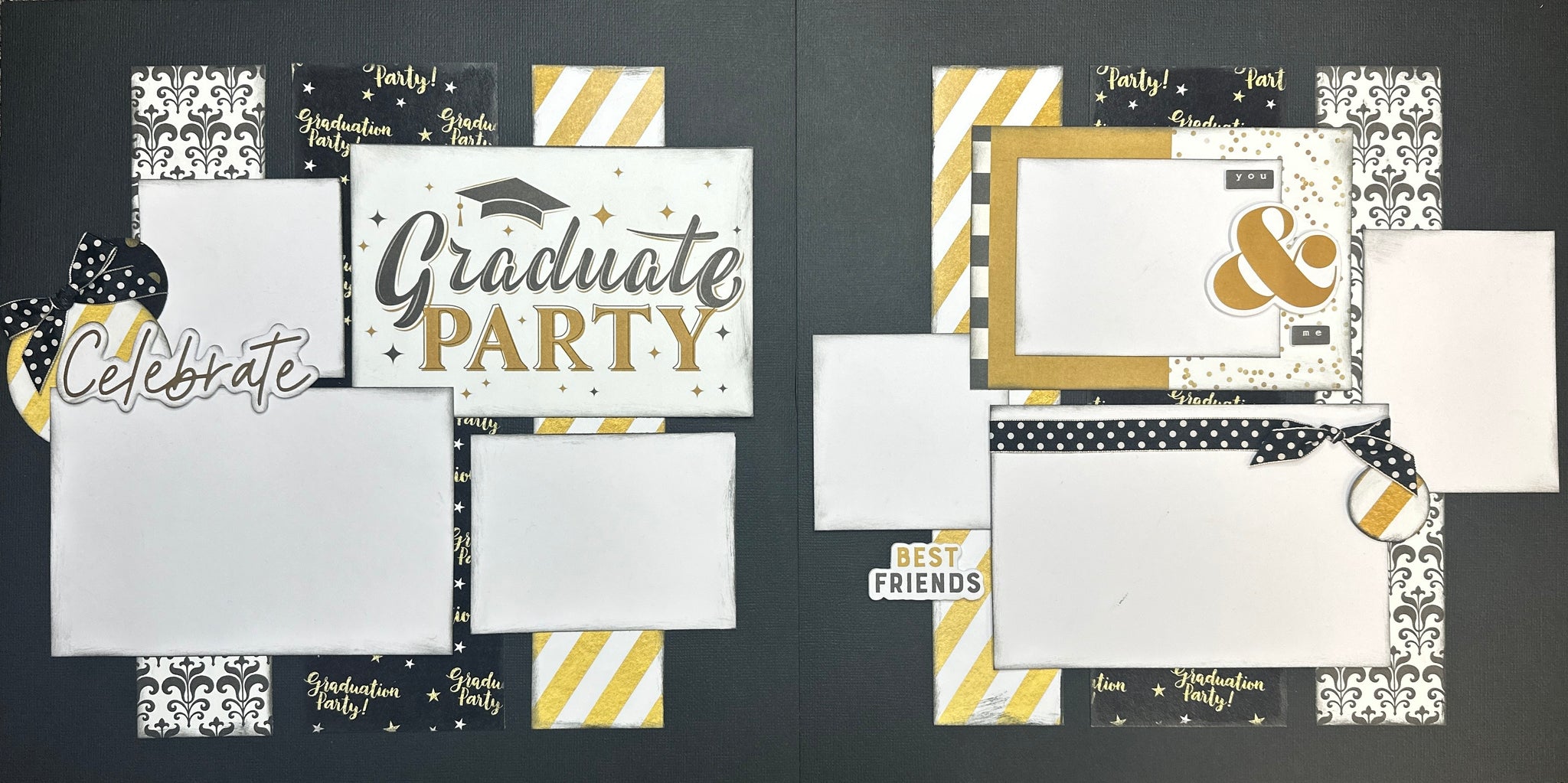 Graduate Party, Graduation Themed 2 page scrapbooking kit, DIY scrapbo ...