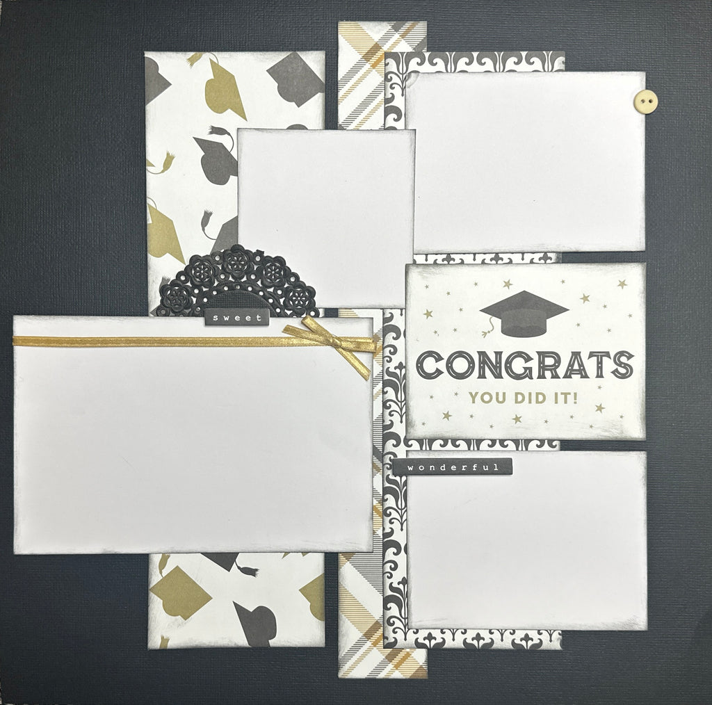 PRE-ASSEMBLED VERSION You Are Never Too Old To Set Another Goal Or Dream, School / Graduation themed 2 Page Scrapbooking Layout,  Scrapbook Page