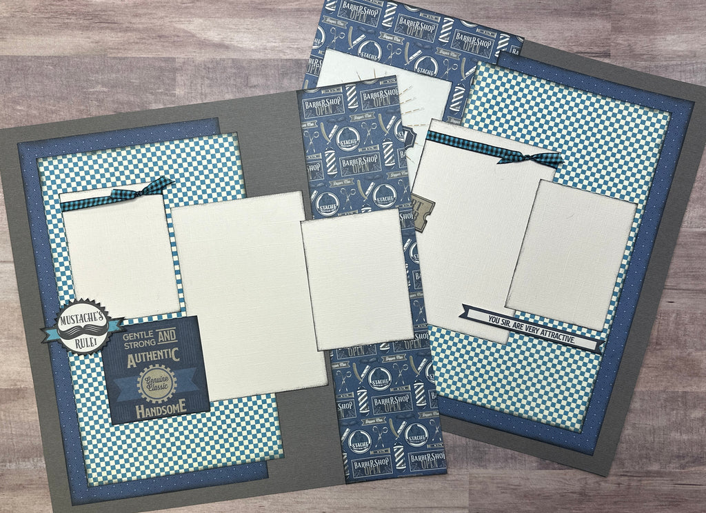 Gentle, Strong and Authentic, Family themed 2 Page DIY Scrapbooking Layout Kit, General style Scrapbooking layout kit