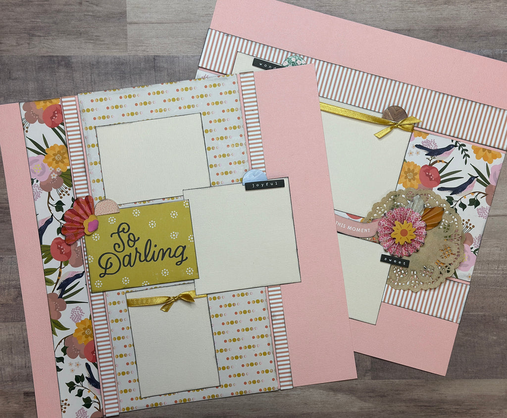 So Darling, General Family Themed 2 page DIY scrapbooking kit, girl scrapbook, teen girl scrapbook
