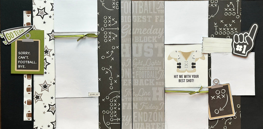 Sorry - Can't - Football - Bye, Football Themed 2 page Scrapbooking Layout Kit, football craft kit