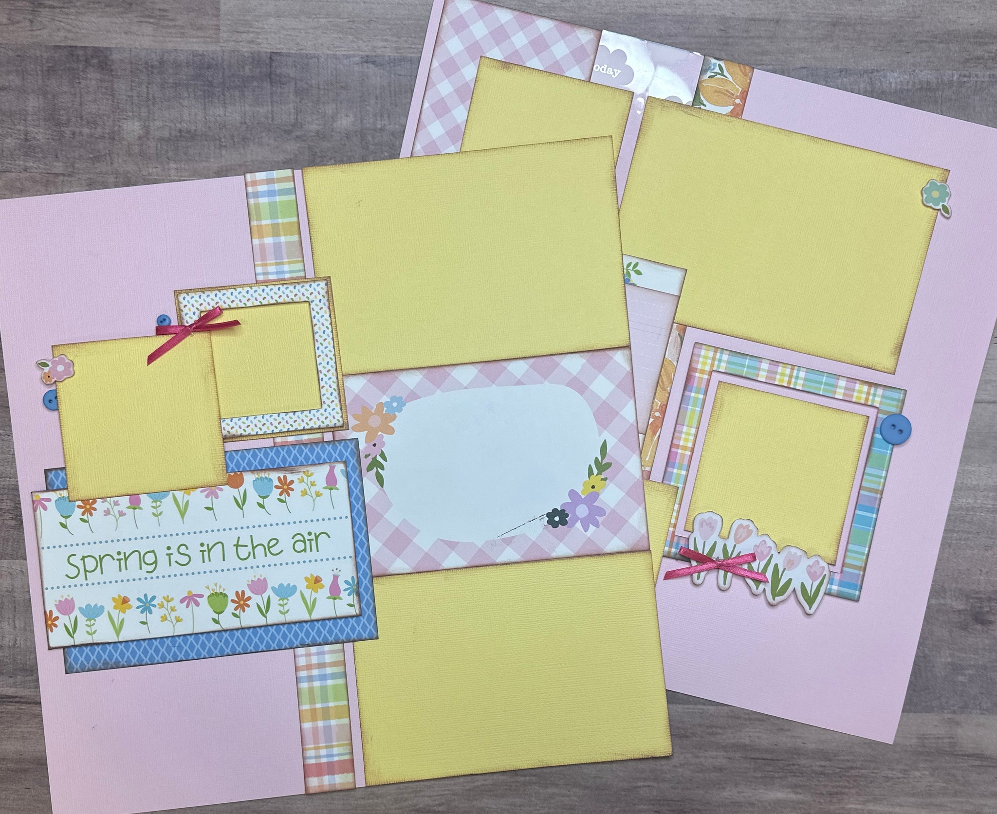 Spring Scrap Kit Spring Is In The Air, Spring themed 2 Page Scrapbooking Layout Kit , D ...