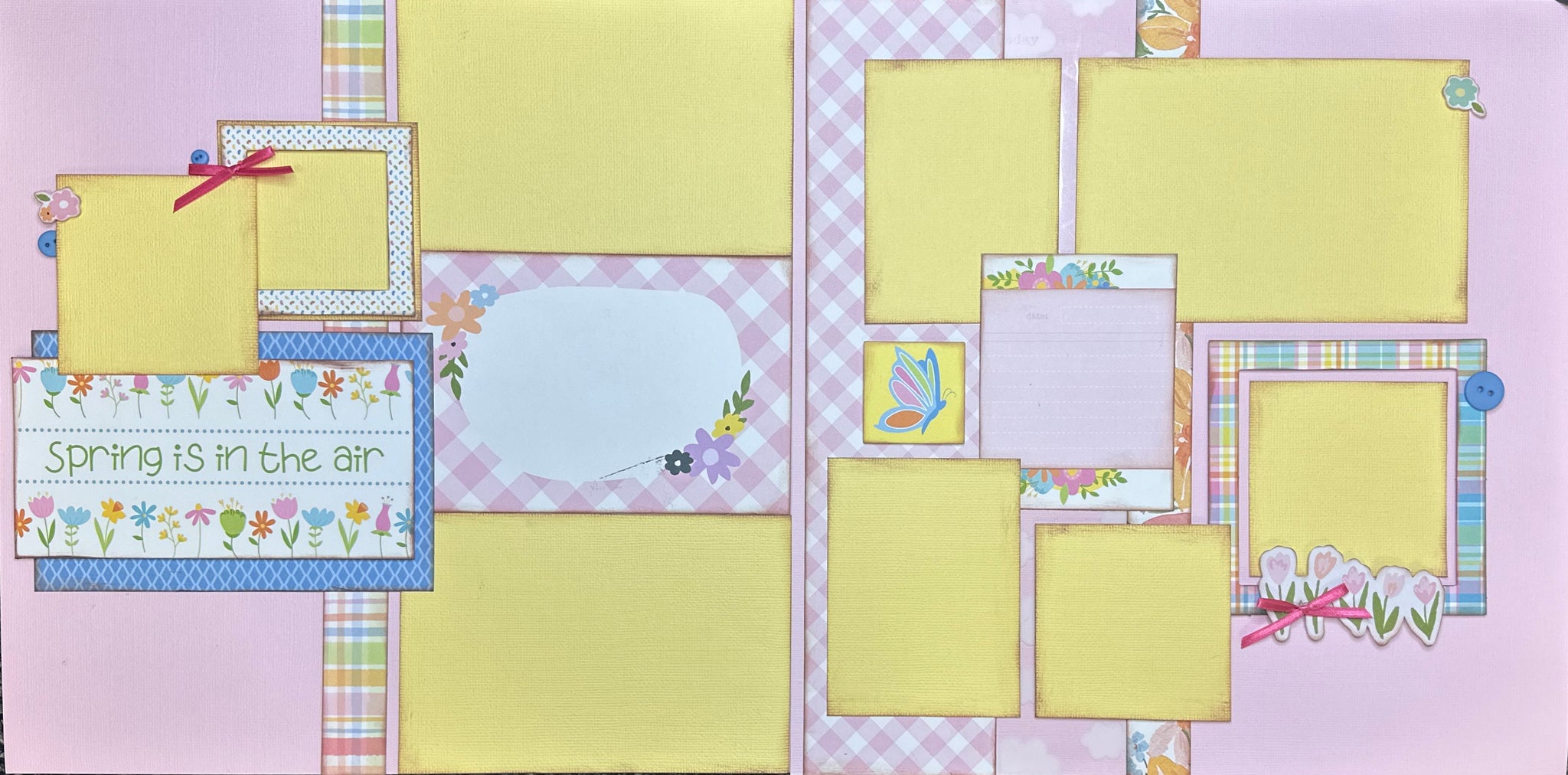 Spring Scrap Kit Spring Is In The Air, Spring themed 2 Page Scrapbooking Layout Kit , D ...