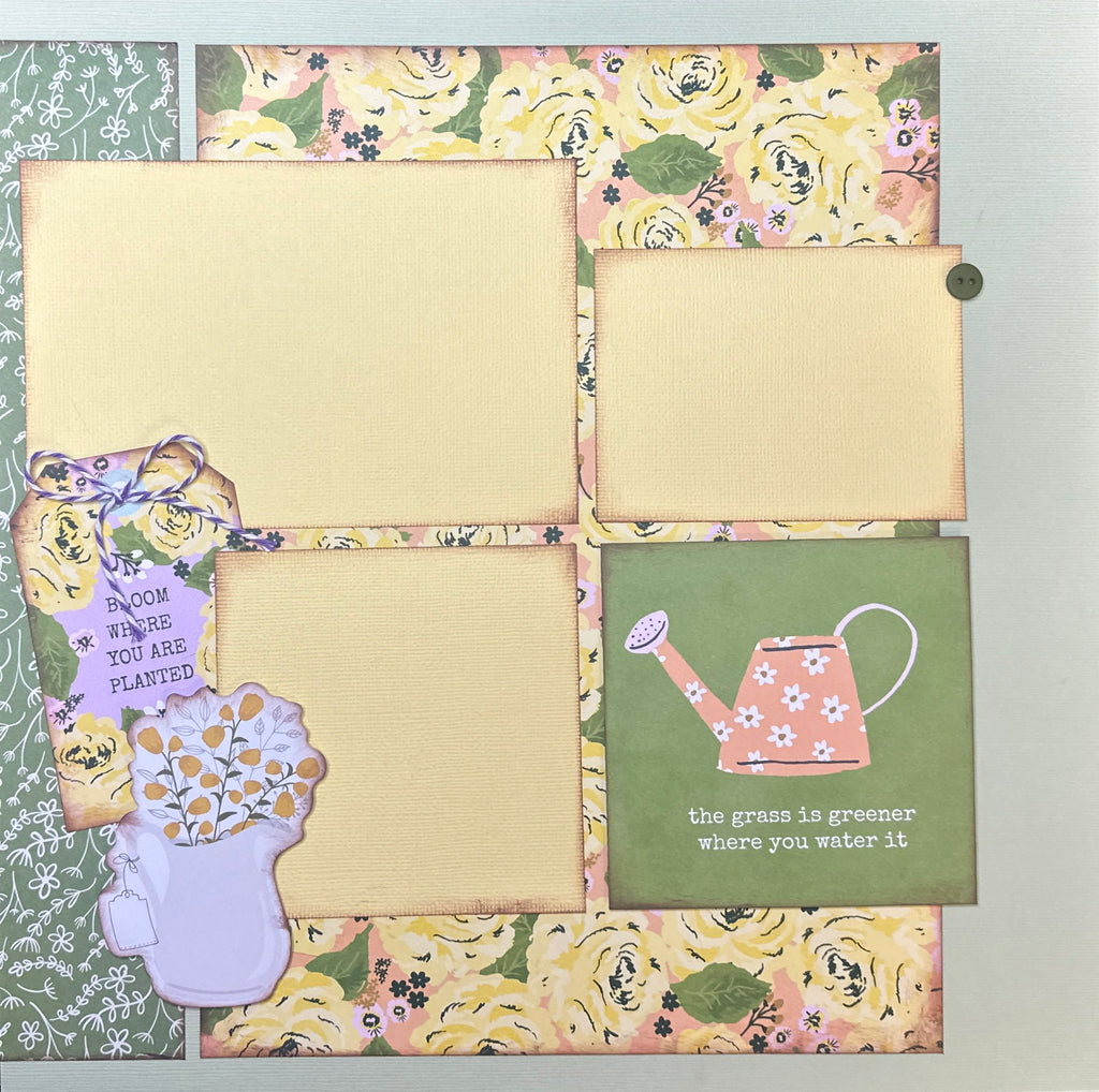 PRE-ASSEMBLED VERSION There Are So Many Beautiful Reasons To Be Happy - Hello Spring, Spring / Easter 2 Page Scrapbooking Layout,  Scrapbook Page