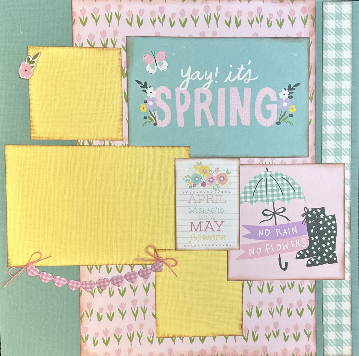 $5 Friday Yay It's Spring, Spring themed 2 Page Scrapbooking Layout Ki ...