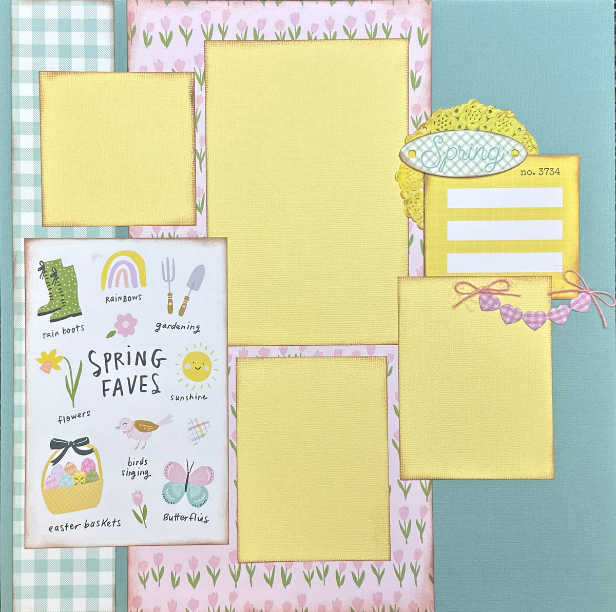 Spring Scrapbook Background $5 Friday Yay It's Spring, Spring themed 2 Page Scrapbooking Layout Ki ...