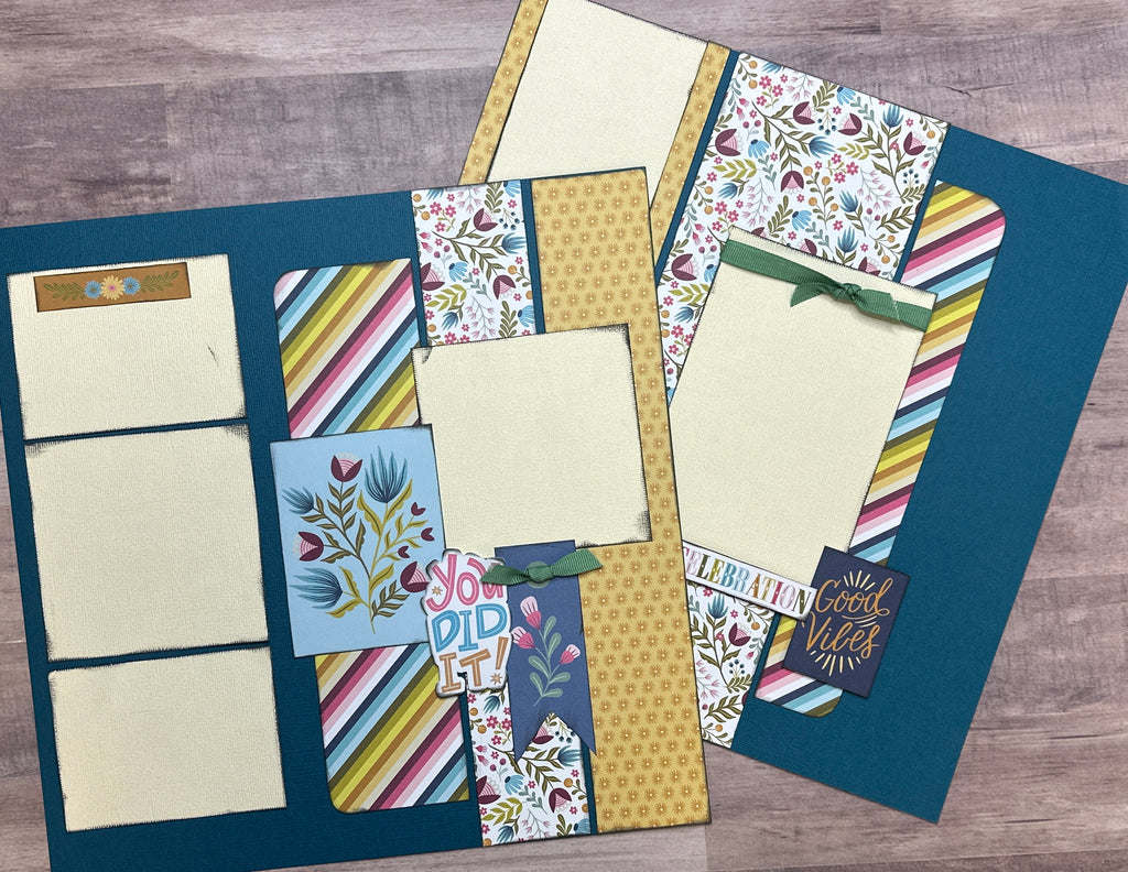 What If It All Goes Right?, General  Themed 2 Page Scrapbooking Layout Kit, diy craft kit, Pink Paisley Joyful Notes