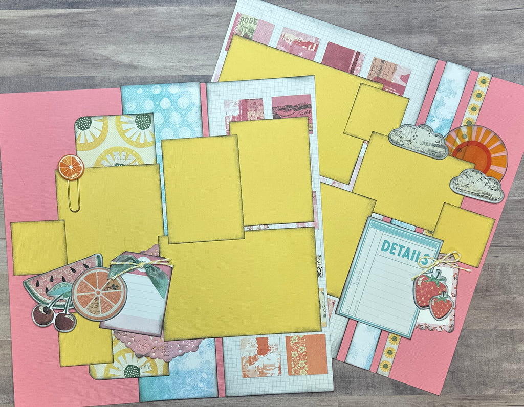 PRE-ASSEMBLED VERSION - Fruit - Cut And Paste, General themed 2 page scrapbooking layout, Vicki Boutin Cut And Paste