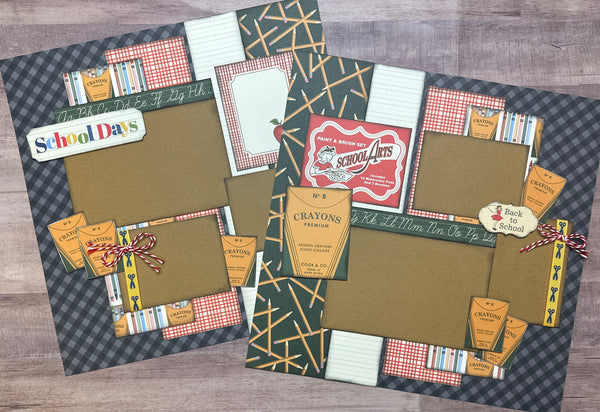 Homework Is Done, DIY School Themed Scrapbooking Kit, 2 page Scrapbook –  Crop-A-Latte